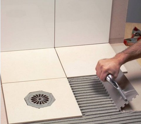 歐耐克瓷磚膠的使用方式現場展示圖